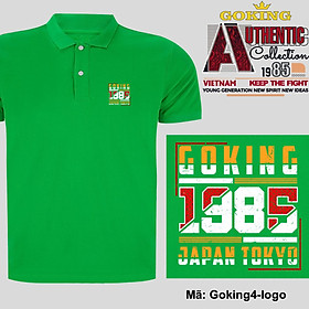 GOKING-1985, mã logo.goking4. Áo thun polo nam nữ, form unisex. Áo phông cổ trụ Goking, vải cá sấu 3D, công nghệ chống nhăn Nhật Bản - Xanh két - XXL: Khoảng 77-85kg