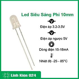 Led đơn siêu sáng đường kính 10mm đủ màu