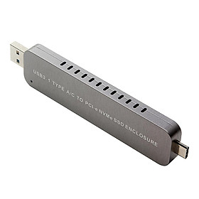 Aluminum M.2 NVME SSD Housing Adapter, USB Type C And Type A to NGFF NVME PCI E