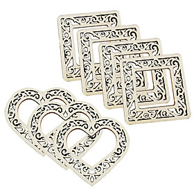 200x Cut Blank Wood Frame Pieces Blank Photo Frame Embellishments Arts