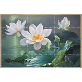 Mua TRANH THÊU chữ thập HOA SEN PCH606 (75X50) MN0206 ( 50X75 ) MN0207 (120X80) - tranh chưa thêu