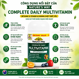Vitamin tổng hợp Nature’s Way Complete Daily Multivitamin 100 Viên bổ sung vitamin và khoáng chất