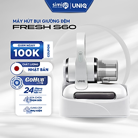 Mua Máy Hút Bụi Giường Đệm Nệm UNIQ Fresh S60 Không Dây Cầm Tay Cao Cấp Đèn UV Đế Sạc Tự Động Lực Hút Mạnh Diệt Sạch Vi khuẩn Ga Gối Lông - Hàng Chính Hãng
