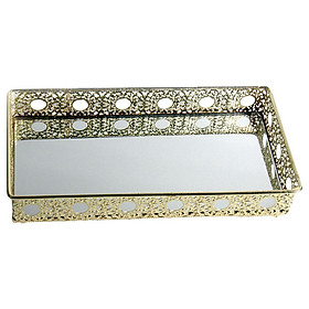 Modern Jewelry Dish Tray Vanity Trinket Plate Mirrored Holder Decor