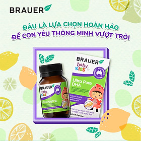 DHA dầu cá tuyết tinh khiết cho trẻ sơ sinh, trẻ nhỏ Brauer DHA Úc giúp phát triển trí não, tăng khả năng tập trung, cải thiện thị lực-OZ Slim Store