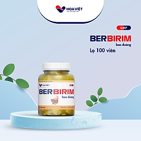 Viên uống Berbirim Hoa Việt - Hỗ trợ giảm nhanh đau bụng, rối loạn tiêu hóa, tiêu chảy lọ 100 viên
