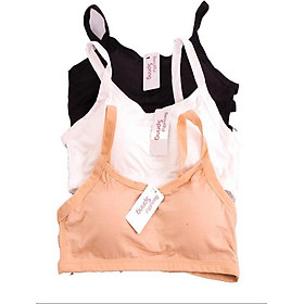 Combo 3 áo bra 3 dây lưng cotton (trắng, da, đen)