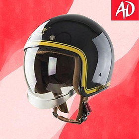 Nón bảo hiểm 3/4 ROYAL M139 có kính âm V10 ĐEN