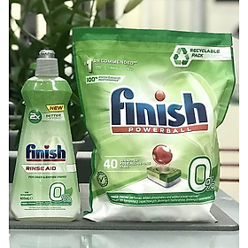 Combo Viên rửa bát Finish eco 40 viên + Bóng finish hữu cơ 400ml