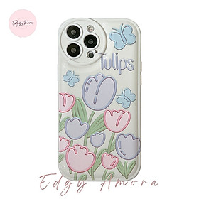 Ốp lưng Iphone chống sốc mềm hình hoa Tulip dành cho Iphone 11  Phone 11 Pro  Iphone 11 Pro Max  Iphone 12  Iphone 12 Pro  Iphone 12 Pro Max  Iphone 13  Iphone 13 Pro  IPhone 13 Pr
