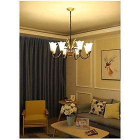 Đèn chùm LED LUXGEN BOE 8 tay trang trí nội thất sang trọng phong cách châu âu ( Tặng kèm 8 bóng LED chuyên dụng )