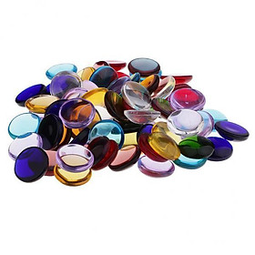 4x 100g Multicolor Clear Round Glass Pieces for Mosaic Making Craft 15mm