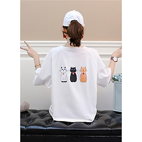 Áo thun nữ mèo con in sau lưng