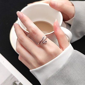 Nhẫn bạc nữ cá tính, nhẫn rắn nữ thiết kế dạng hở điều chỉnh được size - n2623 - bảo ngọc jewelry
