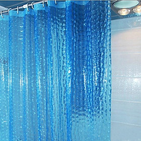 Mua Rèm Phòng Tắm / Rèm cửa sổ Hoạ tiết Kẻ trong XANH DƯƠNG 180x180 loại 1