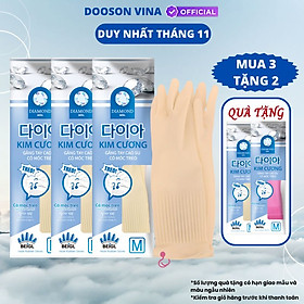 Mua Mua 3 Tặng 2 - 2 Đôi Găng Tay Cao Su Tự Nhiên Kim Cương M