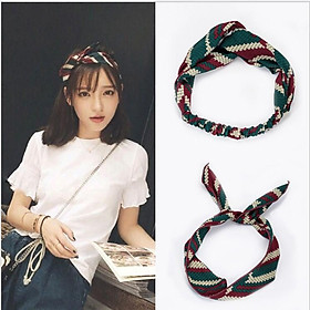 Băng đô bản to sọc phối mầu cao cấp không nhăn 2 kiểu