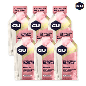 (COMBO 6 GÓI) GU Energy Gel Năng Lượng Hỗ Trợ Tăng Sức Bền Vị STRAWBERRY BANANA - Combo 6 Gói