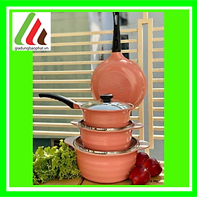 Mua Bộ nồi chảo sứ ceramic sky pot ecoramic vân đá chống dính Hàn Quốc chính hãng 4 món