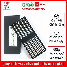 Bộ 5 đôi đũa inox đặc ruột chính hãng Seki cao cấp - Hàng nội địa Nhật Bản