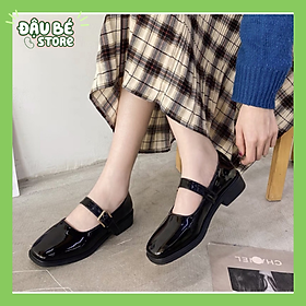 Giày Búp Bê Cổ Điển Mary Jane Cài Quai Ngang Bản Da Đen Bóng Siêu Xinh - DAUBE - G003