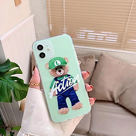 Case Ốp Lưng Teddy Trong Suốt Dành Cho Iphone 11, 11 Pro Max, 12, 12 Pro, 12 Pro Max