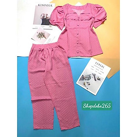 Đồ bộ nữ,đồ ngủ mặc nhà lửng 9 tấc vải lụa mango BL 49 họa tiết dễ thương size 47-60kg