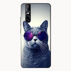 Ốp lưng cho điện thoại Vivo V15 hình Mèo Con Đeo Kính Mẫu 2 - Hàng chính hãng