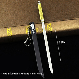 Kiếm đồ chơi móc khóa kiếm sát thủ lưỡi kéo không gỉ thanh kiếm hoa mai mô hình 22cm
