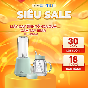 Máy Xay Sinh Tố Cầm Tay Bear, Nghiền Hoa Quả Công Suất Lớn, Chất Liệu An Toàn LLJ-D04A1 - Hàng Chính Hãng