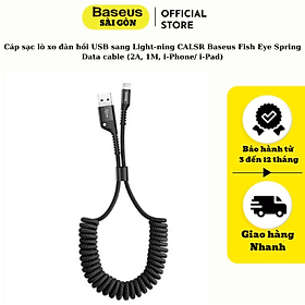 Cáp sạc lò xo đàn hồi USB sang Light-ning CALSR Baseus Fish Eye Spring Data cable (2A, 1M, i-Phone/ i-Pad)- Hàng chính hãng