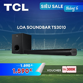 Loa Soundbar Bluetooth TCL 2.1 TS3010 - Trang bị loa siêu trầm không dây - HÀNG CHÍNH HÃNG