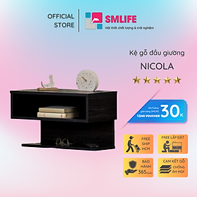 Tủ gỗ đầu giường hiện đại SMLIFE Nicola  | Gỗ MDF dày 17mm chống ẩm | D55xR30xC35cm - Màu