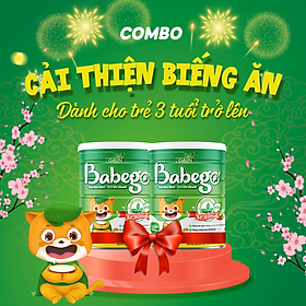 Combo 2 lon sữa mát tăng cân, cải thiện biếng ăn Babego 3 tuổi trở lên