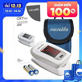 Microlife OXY 200 - Máy đo nồng độ Oxy trong máu và nhịp tim kèm bao đựng máy