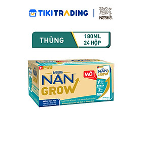 Thùng sữa bột pha sẵn Nestlé NANGROW 6(4x180ml) sữa mát công thức từ Thụy Sĩ với 100% Canxi giúp bé cao lớn vượt trội dành cho bé từ 1 tuổi