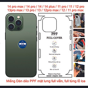 Miếng Dán dẻo PPF full viền dành cho iphone 11 đến 14 promax ,miếng dán mặt lưng chuẩn từng chi tiết