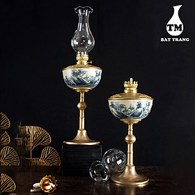 Mua Đèn Thờ Dầu Men Rạn Bọc Đồng Dáng Bầu Chân Đồng Cao Xưởng Gốm TM Bát Tràng (đèn dầu  đèn thờ cúng)