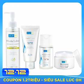 Bộ sản phẩm dưỡng ẩm tối ưu Hada Labo Advanced Nourish (Dầu tẩy trang 200ml + Kem rửa mặt 80g + Dung dịch dưỡng 100ml + Kem dưỡng 50g)
