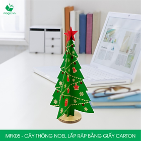 MFK05 - 14x14x25 cm - Cây thông noel lắp ráp bằng giấy carton - Cây thông noel trang trí Giáng Sinh