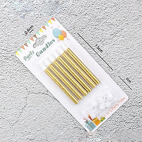 Mua Phụ kiện trang trí bánh sinh nhật bánh kem - Vỉ 6 cây NẾN PHỤT 12cm  15cm J7ST2000026