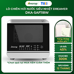 Lò chiên hơi nước siêu nhiệt dka-saf118w 18l kết hợp chiên và hấp hơi nước, 14 chức năng nấu, màn hình cảm ứng và núm xoay tiện lợi