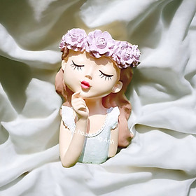 Mua Bình hoa trang trí  chậu hoa trang trí  bình hoa cô gái  chậu hoa cô gái cắm hoa khô  trồng sen đá  lọ hoa  chậu hoa