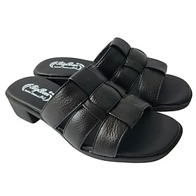 Dép Cao Gót Nữ BIGGBEN Da Bò Cao 4 Phân DCG114