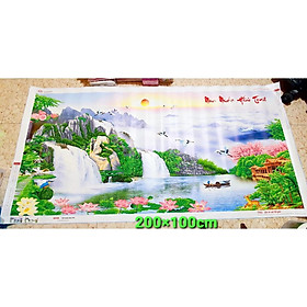 Tranh đính đá phong cảnh 2m non nước hữu tình
