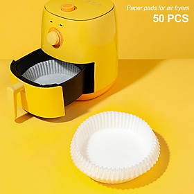 50Pcs 6.3 Inches Air Fryer Disposable Paper Liner Fryer Paper Pads Oil Paper