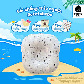 Gối chống trào ngược Rototo bebe nhập khẩu chất liệu cotton mềm mại khắc phục tình trạng trào ngược sơ sinh