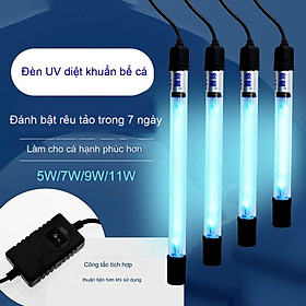 Đèn UV hồ cá diệt khuẩn, diệt tảo, rêu trong 7 ngày công suất 5W, 7W, 9W, 11W cao cấp cho hồ cá, bể cá dưới 1 khối