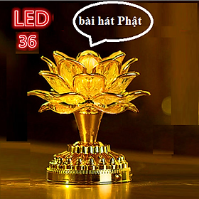 Mua Đèn hoa sen đổi màu 36 bài hát kinh Phật (Trắng vàng  trắng mù  hồng sen) - thờ cúng