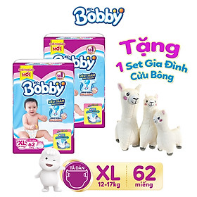 Combo 2 Tã dán Bobby Siêu thoáng đủ size tặng 1 set gia đình cừu bông